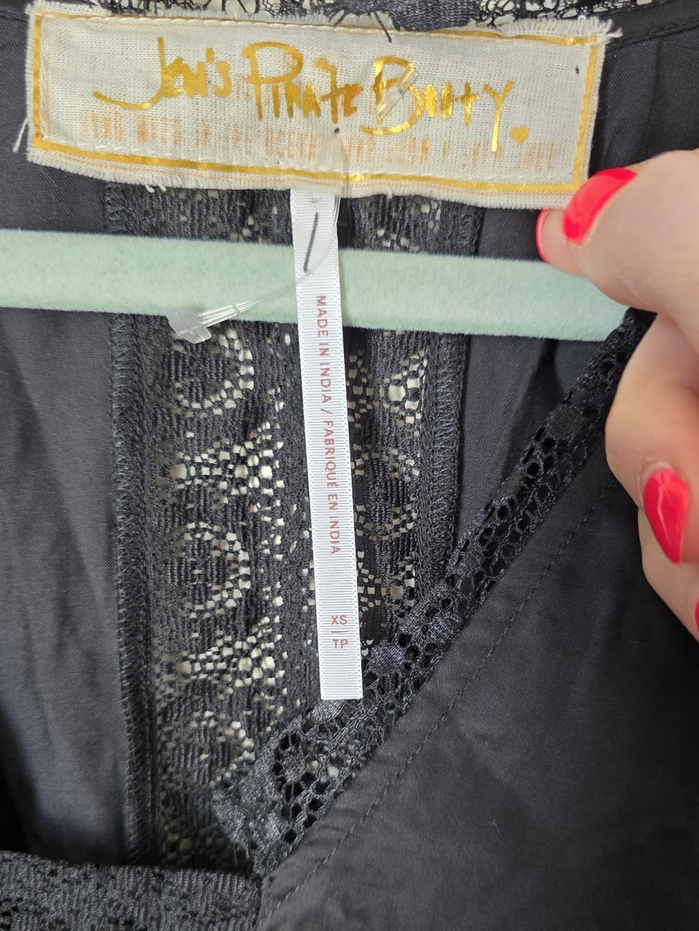 New Jen's Pirate Booty Maxi Kimono Angel Fire Kaftan Cottagecore Black XS - Picture 4 of 8
